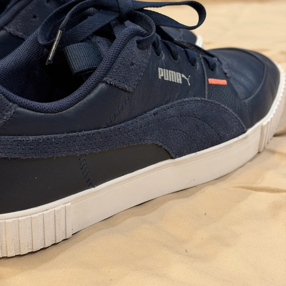 Puma‎ Women's Cali G Navy Spikeless Golf Leather and Suede Shoes Size 8 1/2